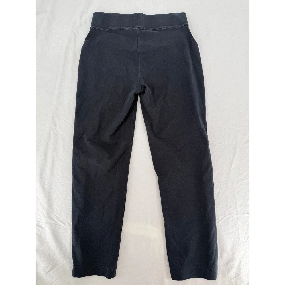 Lands' End Starfish Straight Leg Black Cotton Stretch Pull On Pants Womens Small